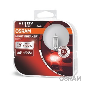 OSRAM Glühlampe H11/55W 12V Night Braker Silver 2er Pack
